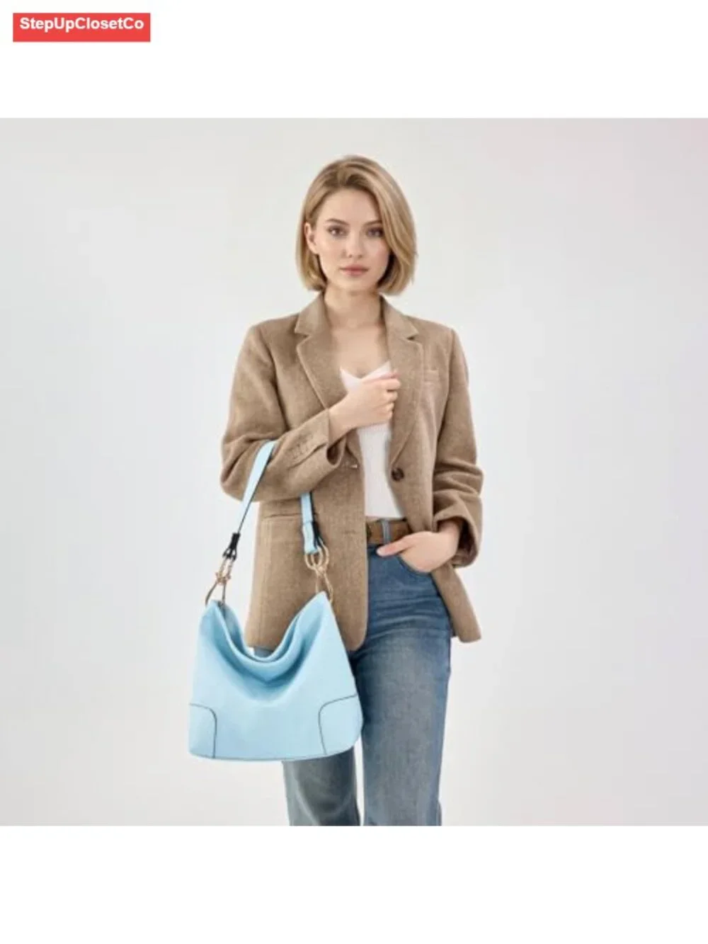 Faux Leather Hobo Bag Top Handle Shoulder Purse for Women